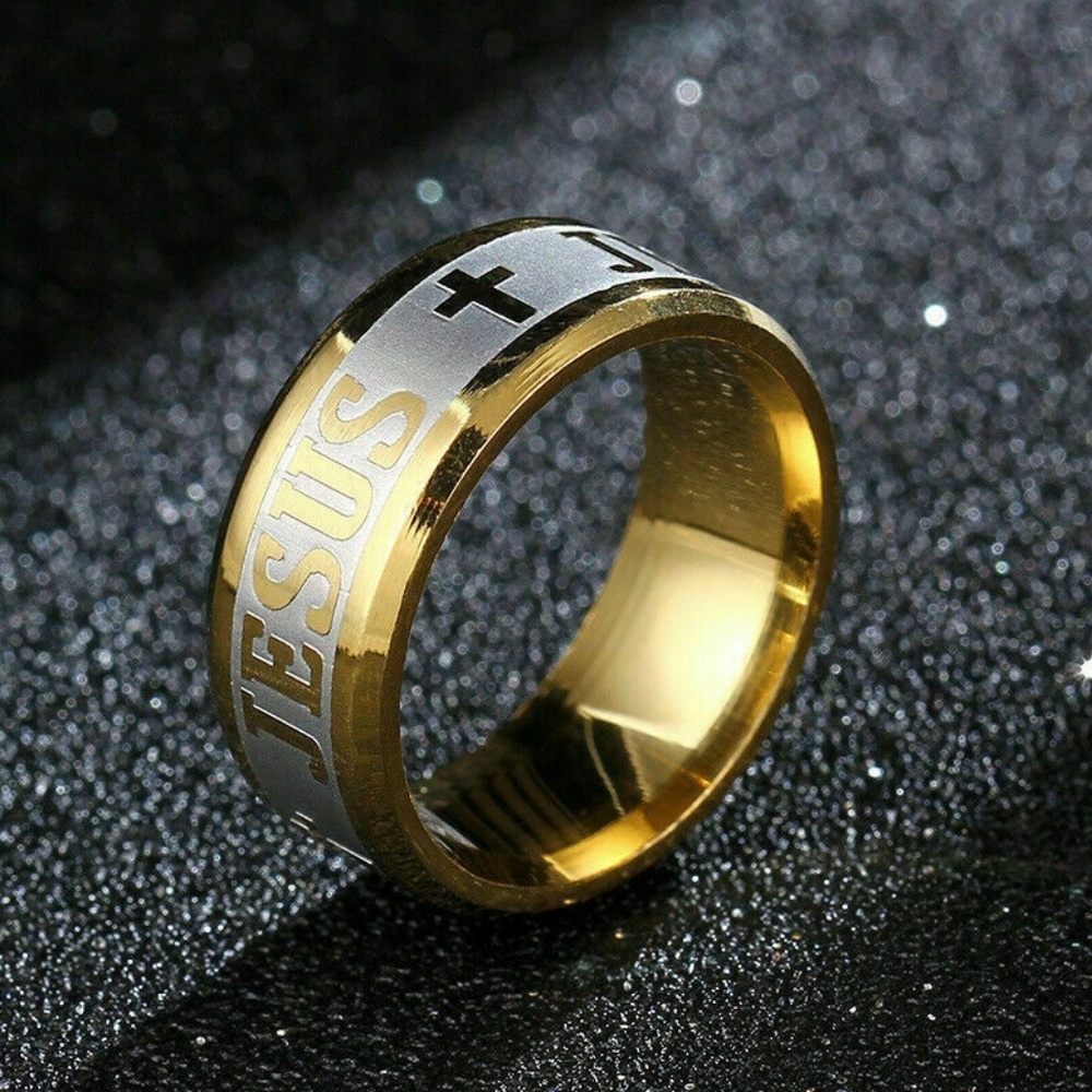 Titanium Steel Jesus Ring New